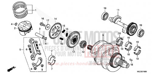 ARBRE VILEBREQUIN/PISTON CBR500RAD de 2013